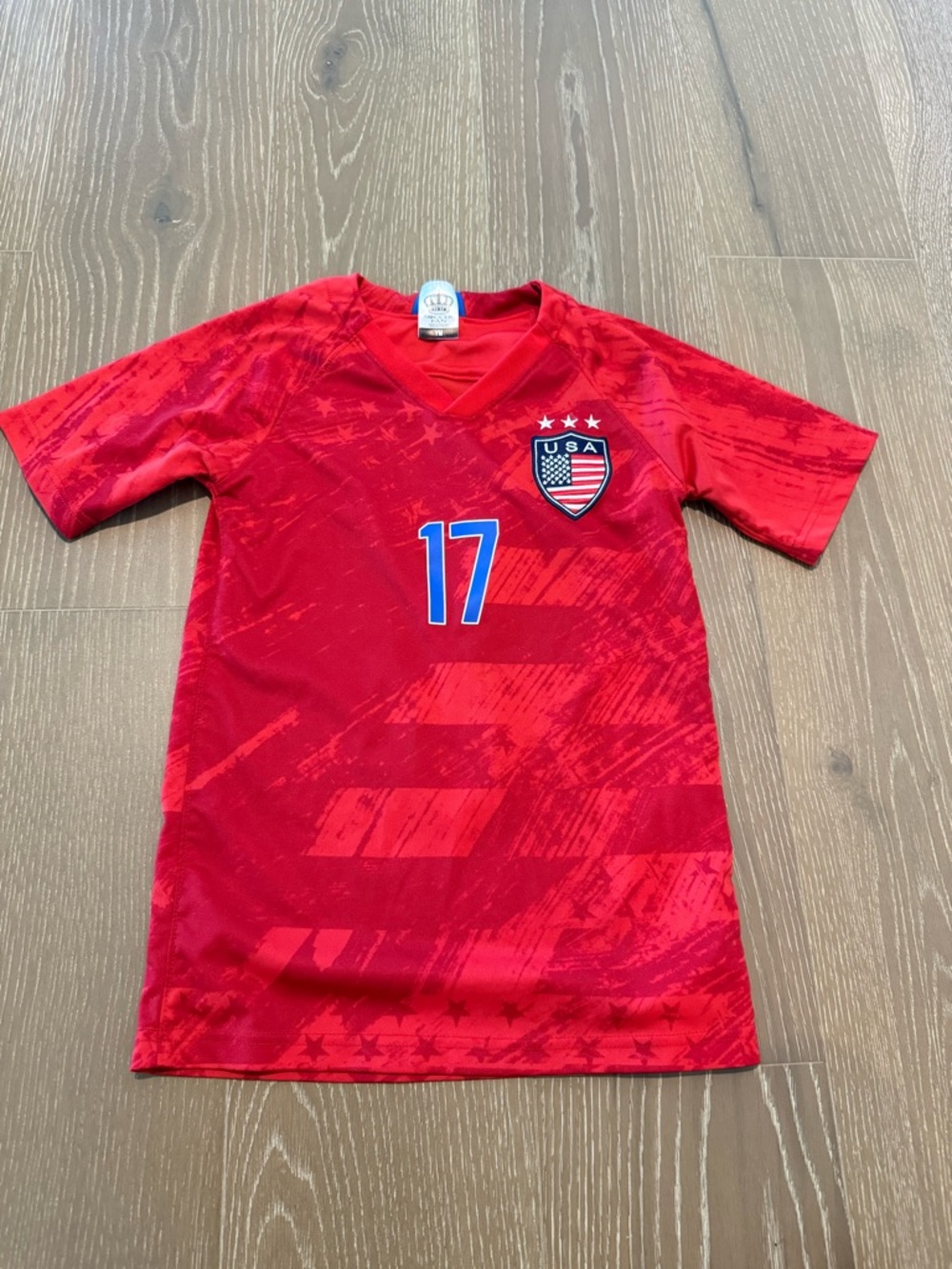 USA Soccer Red Girls Jersey #17 Heath Size Youth Medium
